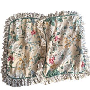 Vintage Floral Pillowcases With Lace Trim
